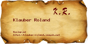 Klauber Roland névjegykártya